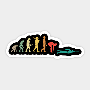 Swimming Evolution Sticker